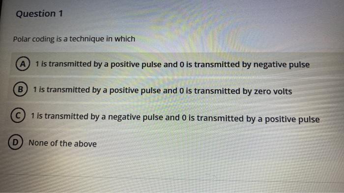  Question 1 Polar coding is a technique in which A 1