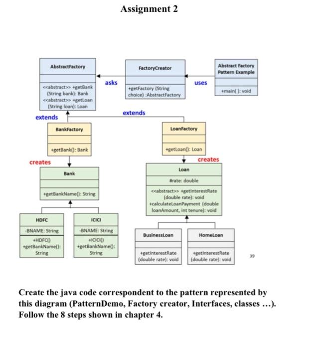 Assignment 2 Abstract Factory Factory Creator Abstract Factory Pattern Example asks