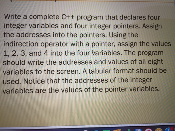 studios Write a program that declares variables and pointers for a double,
