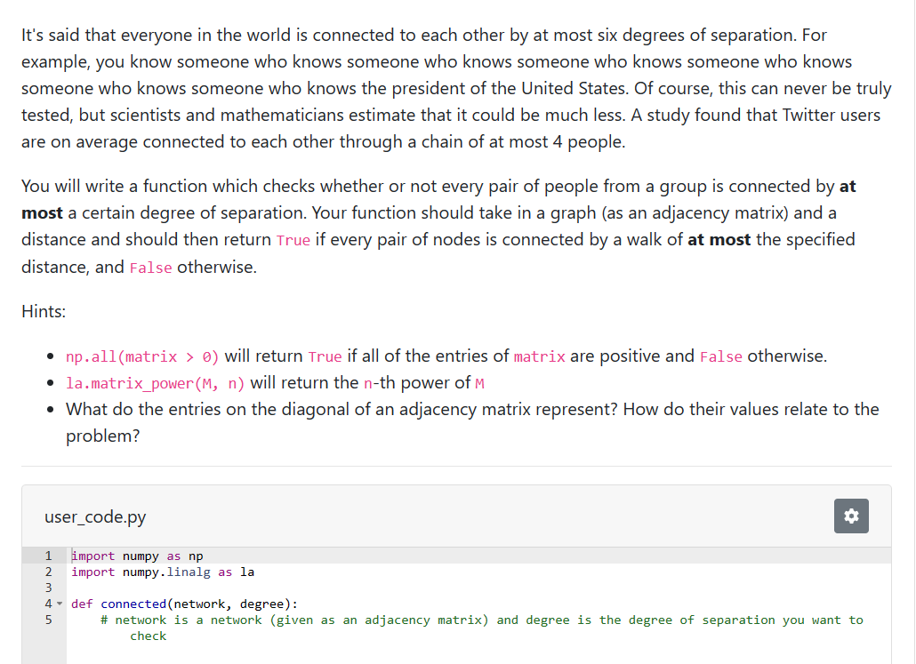 Use in Python please It's said that everyone in the world is