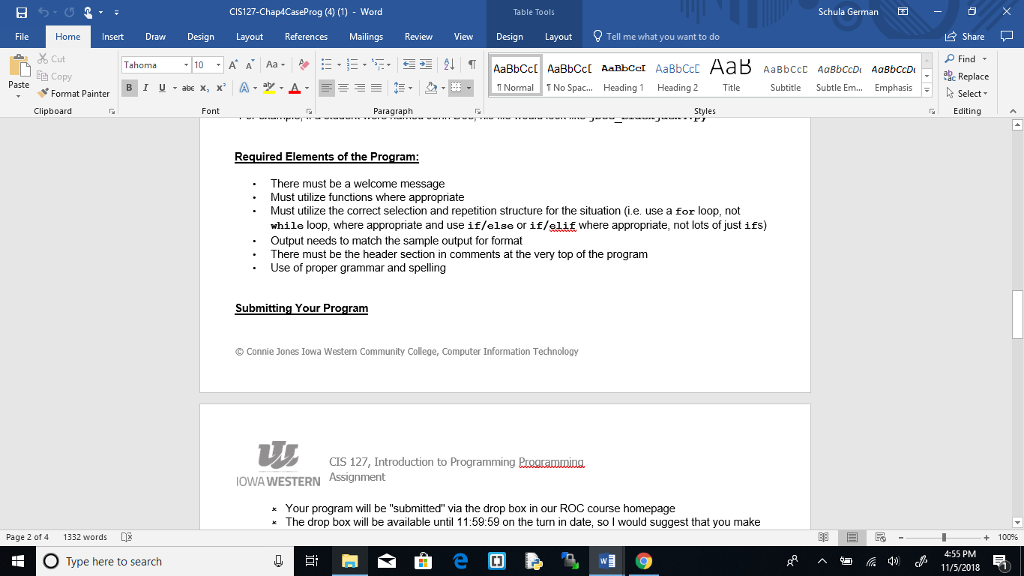 ble Tools Schula German E - File Home Insert Draw Design Layout
