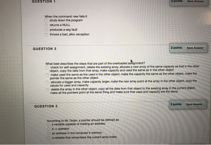  When the command new fails it shuts down the program returns