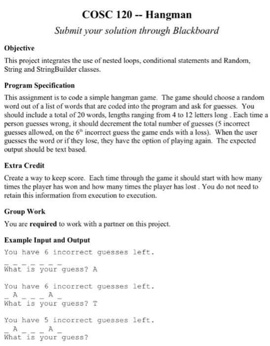  Answer in Java This project integrates the use of nested loops,