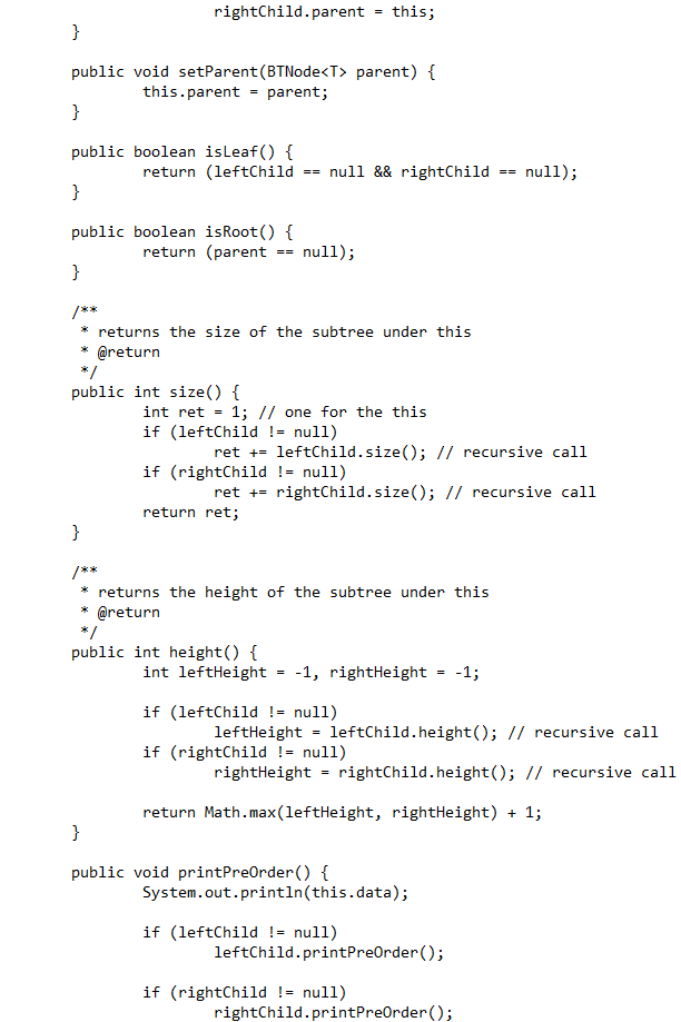 = new BTNode(2, node1, node4, null); BTNode node6 = new BTNode(6); BTNode