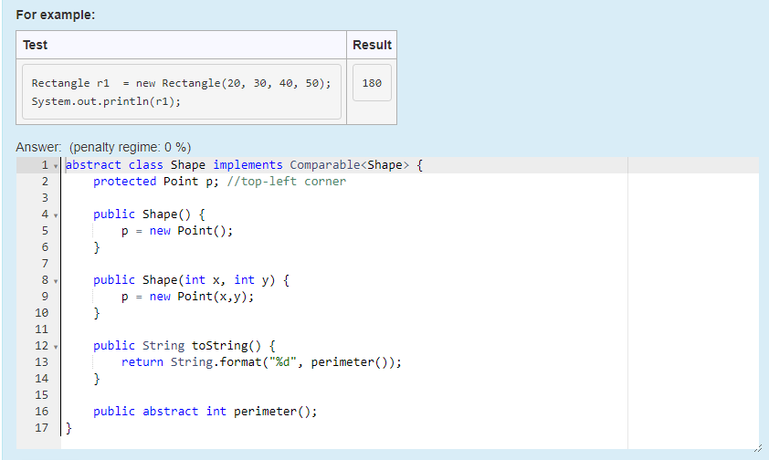 //top-left corner public Shape) p new Point); public Shape(int x, int y)