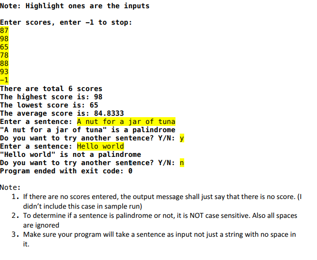 C++ C++ Problem 1: The program will ask the user to enter