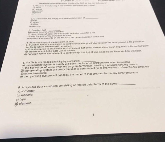  Please pick the correct answer C views each file simply an