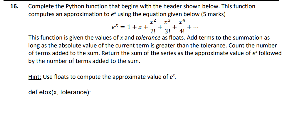 Need solution with detailed explanation. Thank you Complete the Python function that