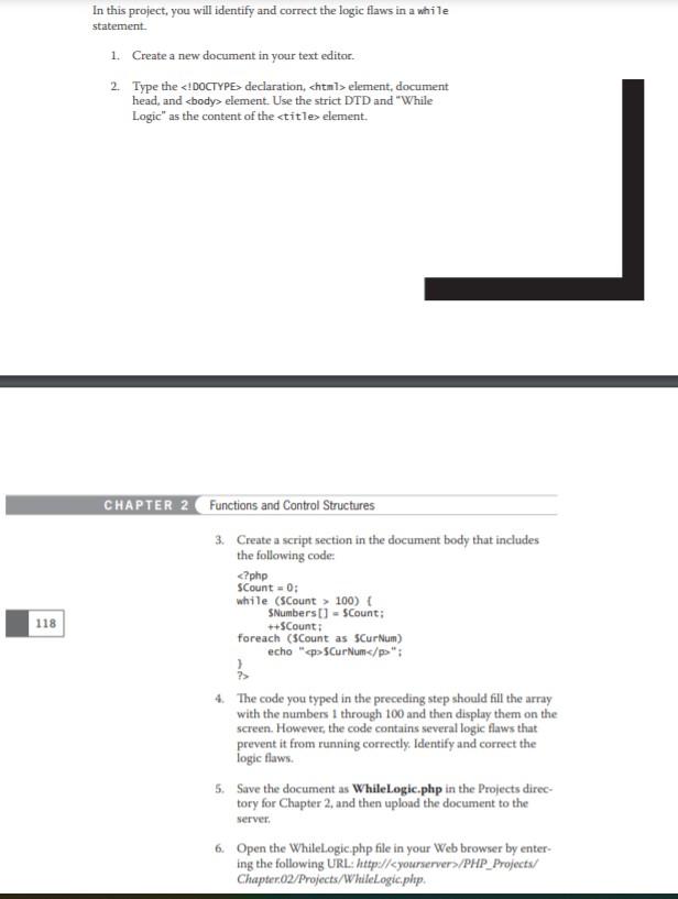 Please answer all In this project, you will identify and correct the