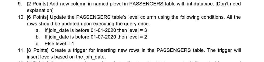 containing ridesharing information. Create Three tables described below. Name these tables as