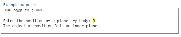 use of a switch statement. The Society for Planetary Awareness has commissioned