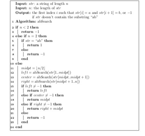  Develop a recurrence for the worst-case time complexity for the abSearch