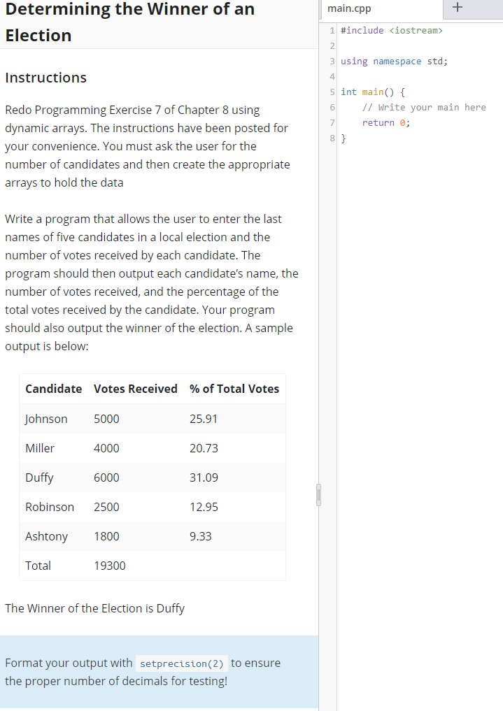 Programming Exercise 12-3, this is done in C++ on Mindtap - Cengage