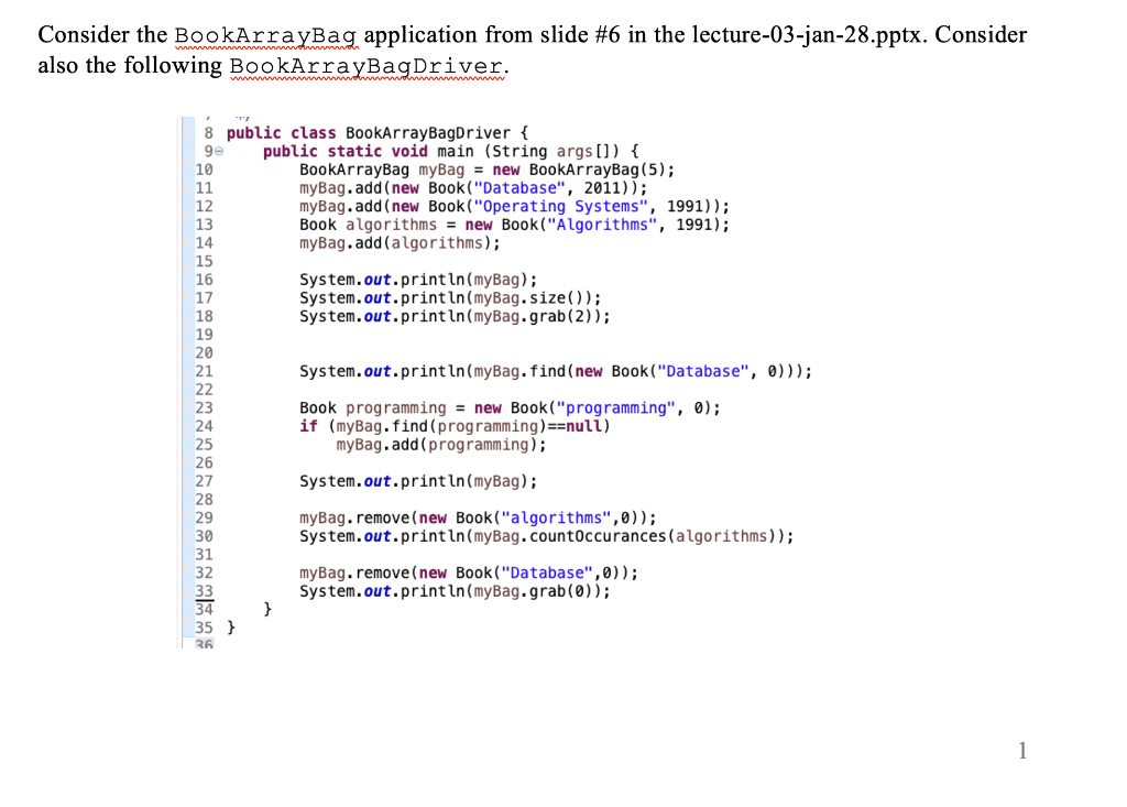 ( title : String, year: int) + getTitle(): String + getYear(): int