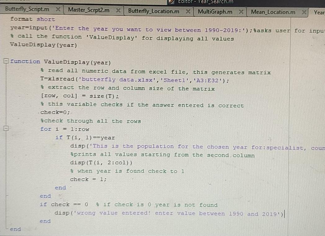 with no output arguments choice = menu ('select place:', 'specialist butterflies', 'countryside