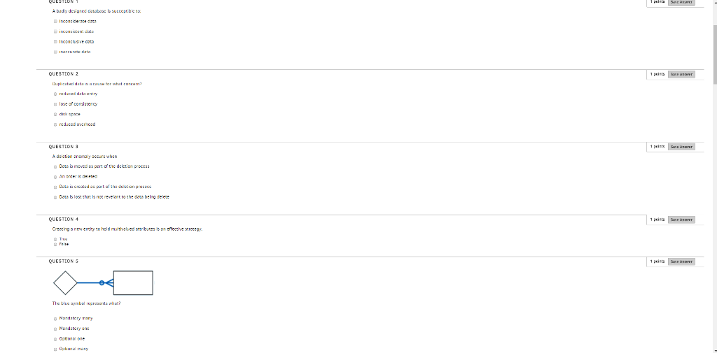 QUESTION 2 ica loce or consistency ea.ceg QUESTION 3 A deletion
