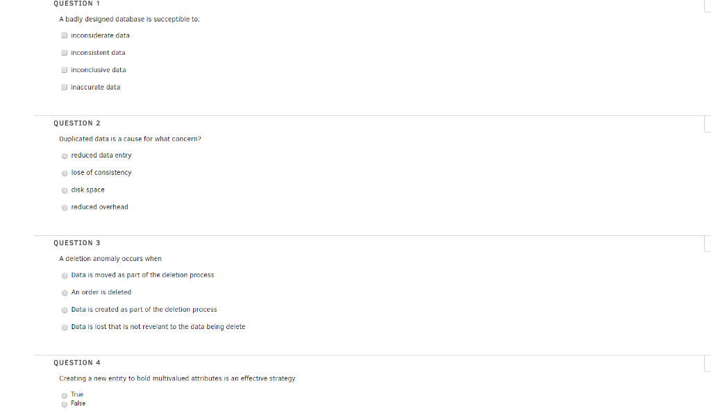 praces QUESTION 4 QUESTION S 1 poiets ardatory one