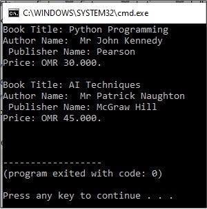  Create a class called Book, which has properties title, author, publisher