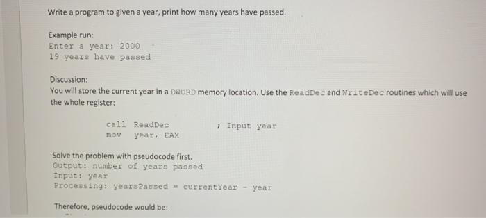 code in 32-bit Assembly language x86 please. Write a program to given