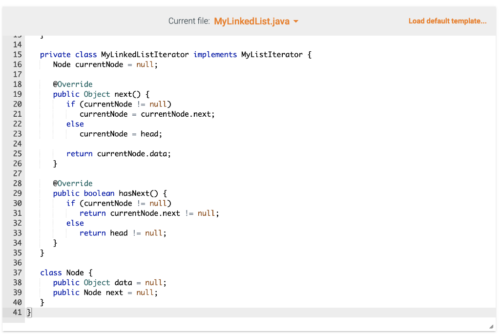 assignment you are given the following Java source code files: - MyListiterator.java