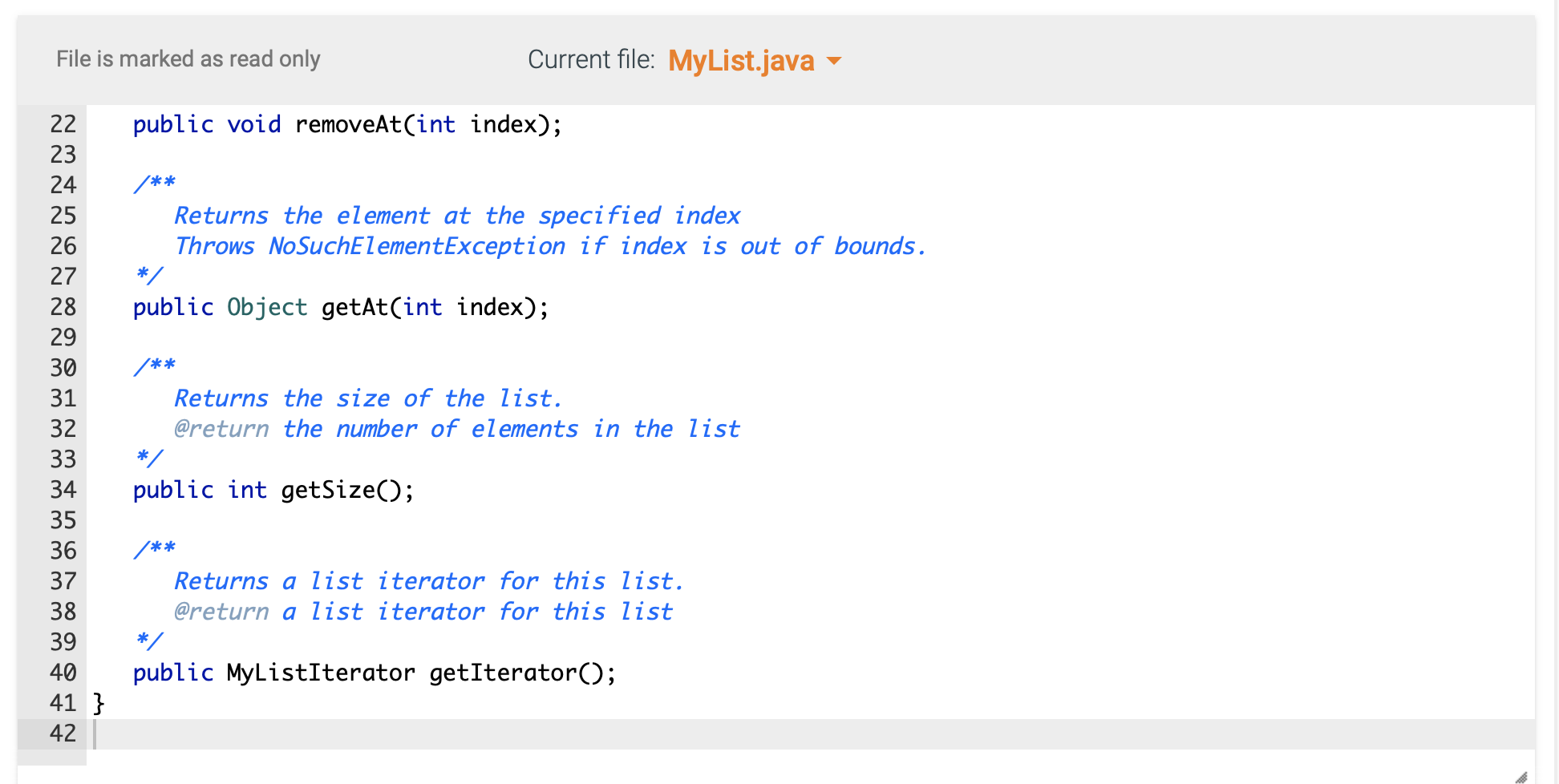 - MyLinkedlist.java (You must complete this file) - Main. java (You may