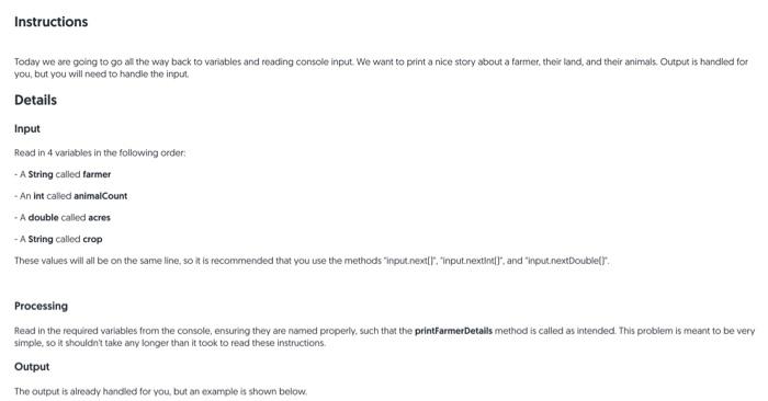 java Instructions Today we are going to go all the way back