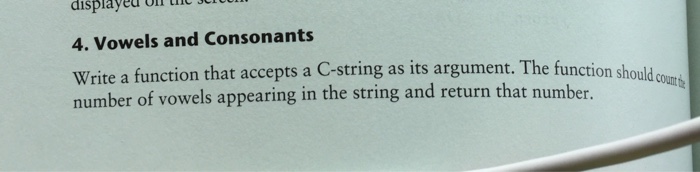 accepts a C-string as its argument. This function should ount the number