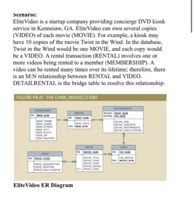  construct SQL statement for each. only part 2 needed please scenario: