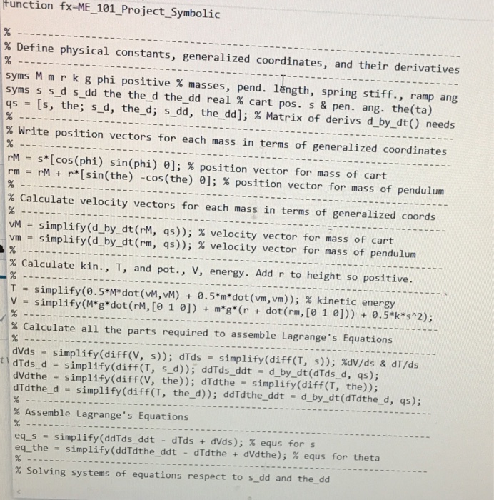 tips that are given Implement the equations of the system to demonstrate
