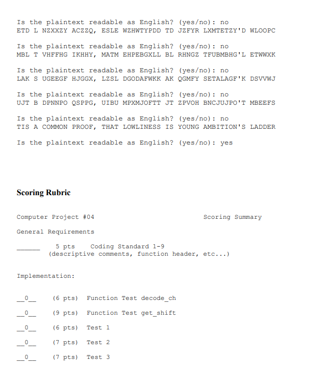 shown below is a shift of three so that B in the