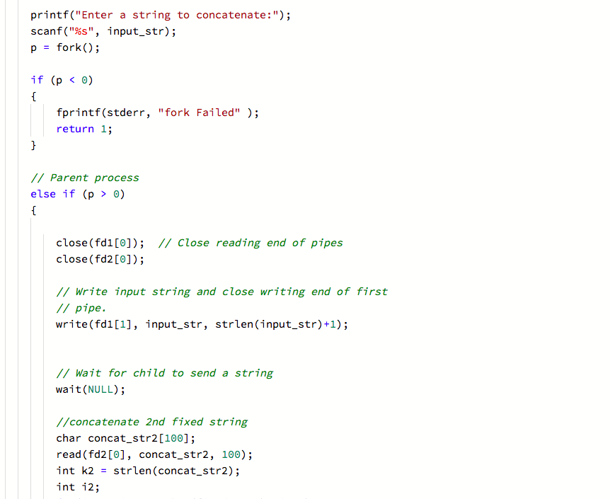 (Parent - executes cat ) and P2 (Child - execute grep ).