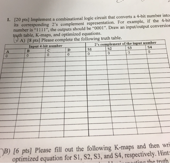  1- Need help with EE/ compE question 1. [20 pts] Implement