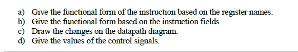 and the encoding. The instruction below pushes register t0 on the stack.