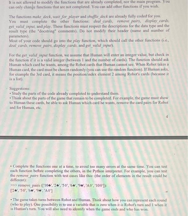 is a game that requires 51 cards, that is to say the