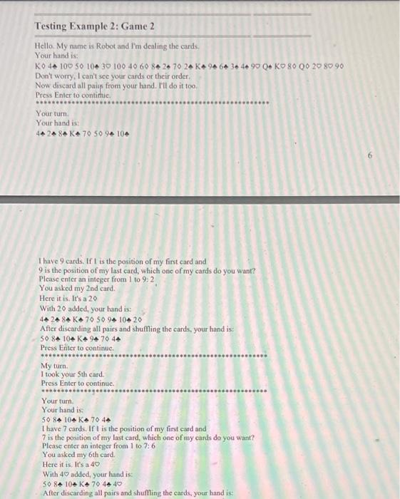 pairs are discarded. A pair is two cards with the same value.