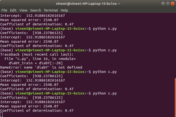 diabX, diabY = datasets.load_diabetes(return_X_y=True) # for only one feature diabX = diabX[:,