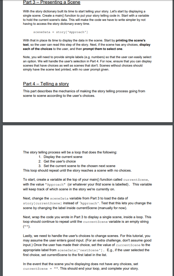  using python program, thank you. art 3-Presenting a Scene With the