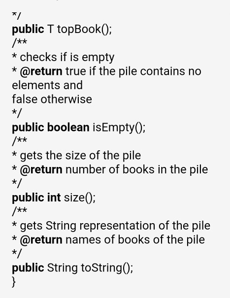 solution to task 1. THANK YOU public interface Pilelnterface k* Adds a