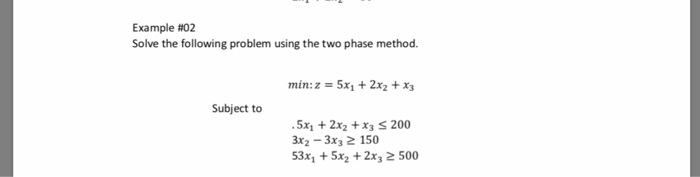 using the two phase method Test your script using examples from HW