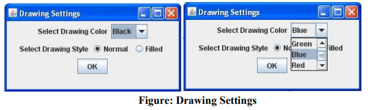 different shapes. A sample application window is as shown in the diagram: