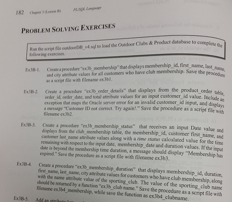 Please answer the questions from 3B-1 to 3B-4. Use SQL to answer