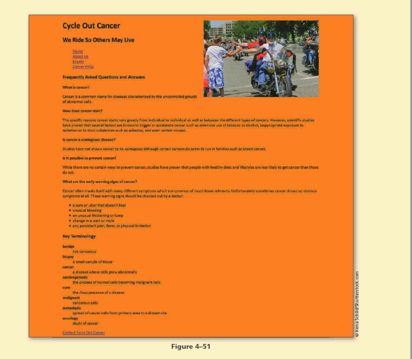 events and parades to distribute cancer awareness information. You have created content