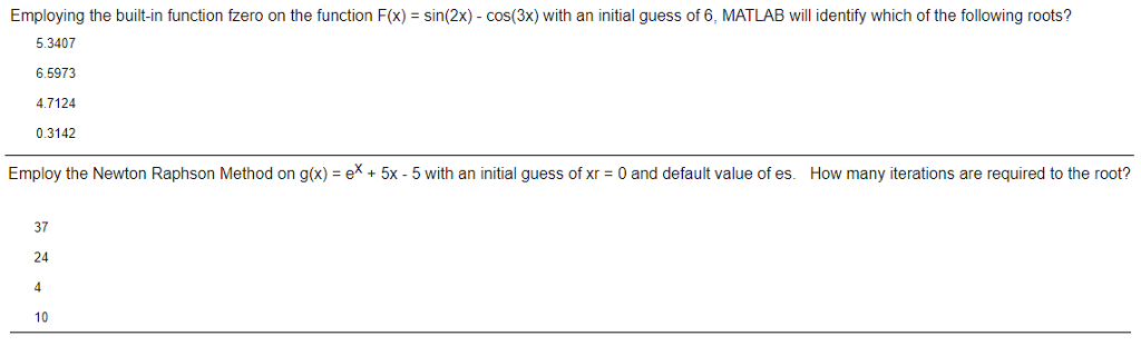  Employing the built-in function fzero on the function F(x)- sin(2x) -