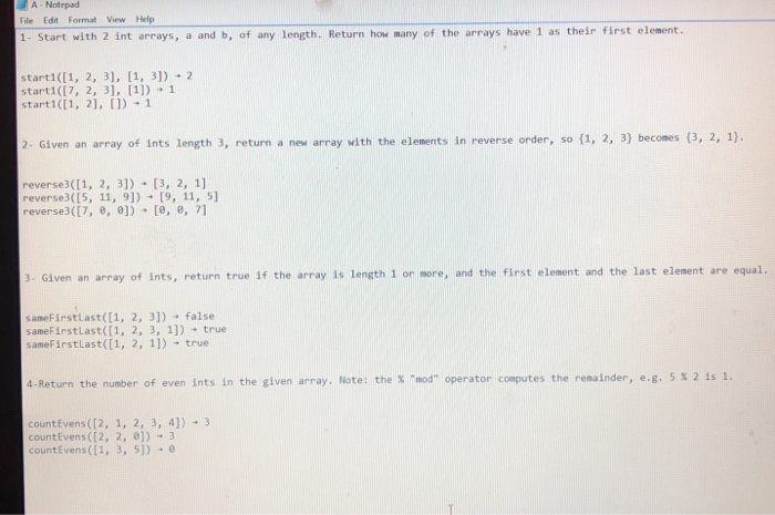  A Notepad File Edit Format View Help Start with 2 int