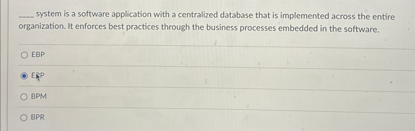 system is a software application with a centralized database that is