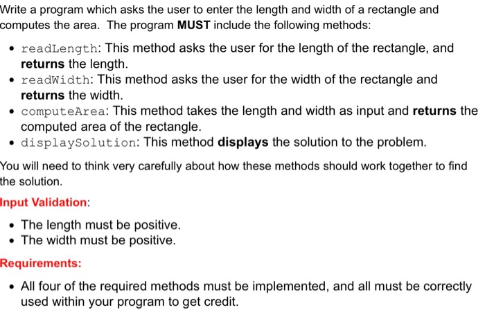  Using java methods Write a program which asks the user to