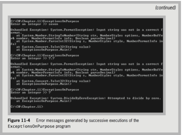 next steps, you purposely generate a SystemException by executing a program that