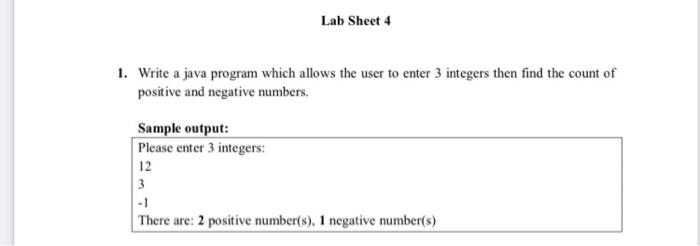 by using if statement Lab Sheet 4 1. Write a java program