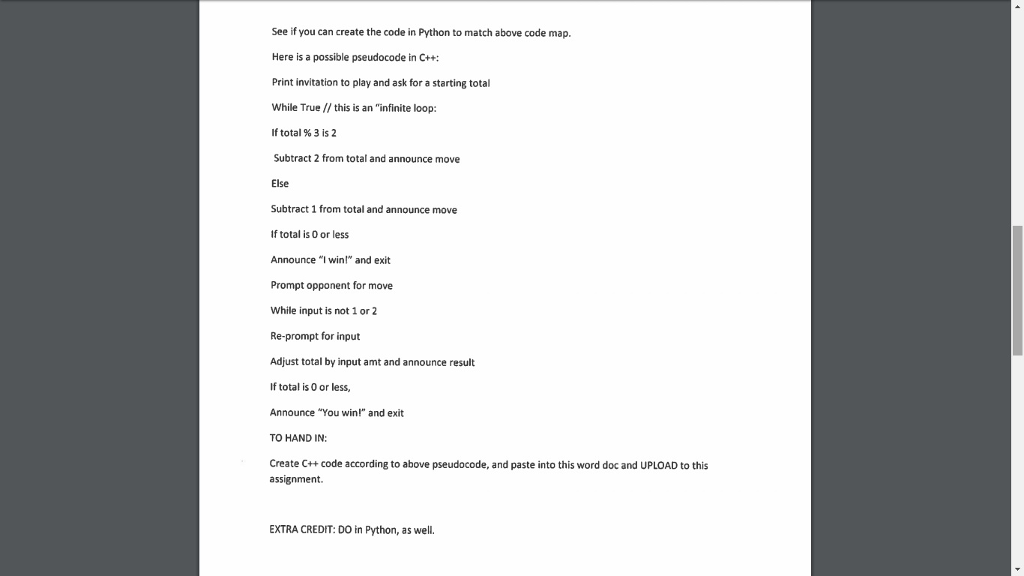 The "subtraction Game" The Goal: the first person to get to either