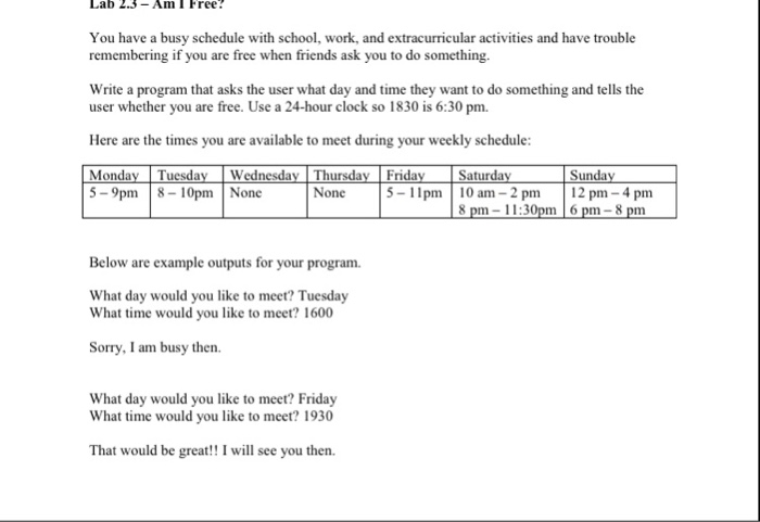  Lab 2.3 AmlFree Starting Code: /* Programmer: Date: Project: Lab 2.3